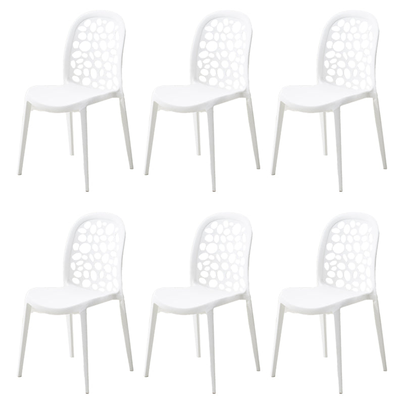 Contemporary Kitchen Dining Side Chair Plastic Armless Chair
