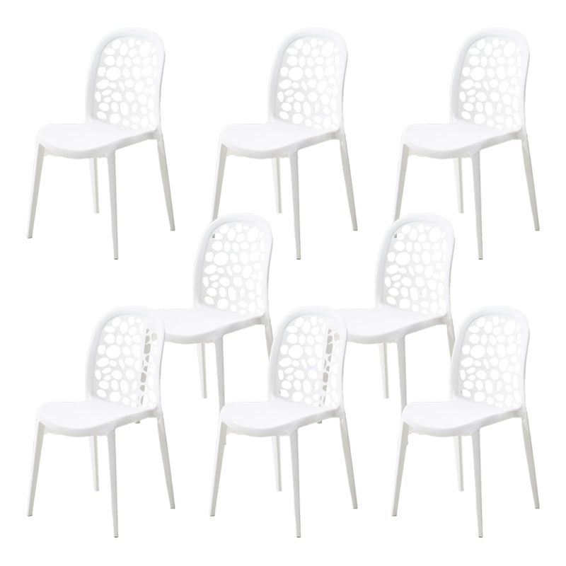 Contemporary Kitchen Dining Side Chair Plastic Armless Chair