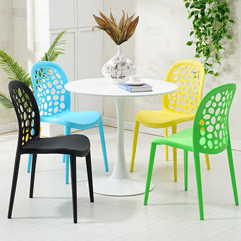 Contemporary Kitchen Dining Side Chair Plastic Armless Chair