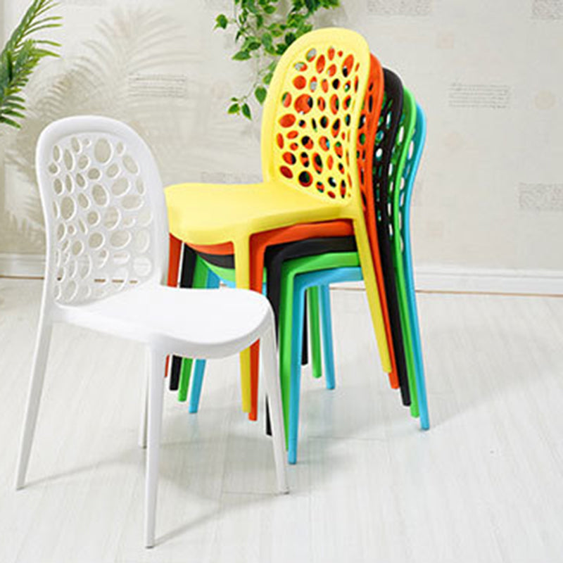 Contemporary Kitchen Dining Side Chair Plastic Armless Chair