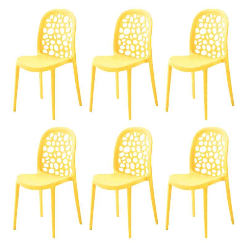 Contemporary Kitchen Dining Side Chair Plastic Armless Chair