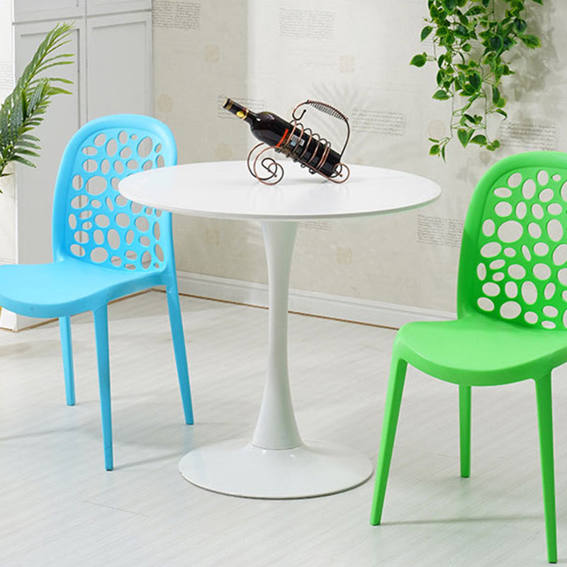 Contemporary Kitchen Dining Side Chair Plastic Armless Chair