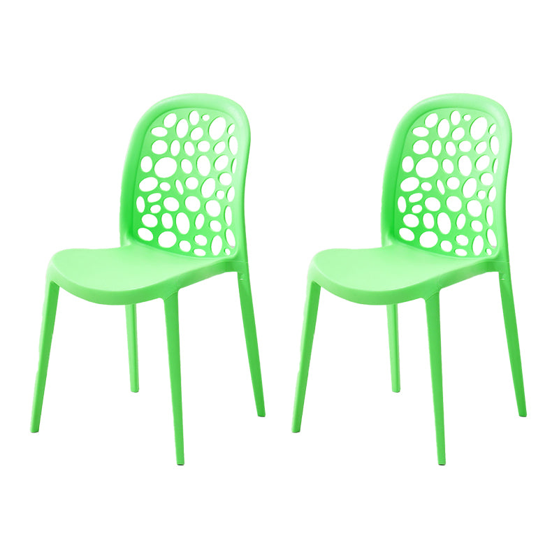 Contemporary Kitchen Dining Side Chair Plastic Armless Chair
