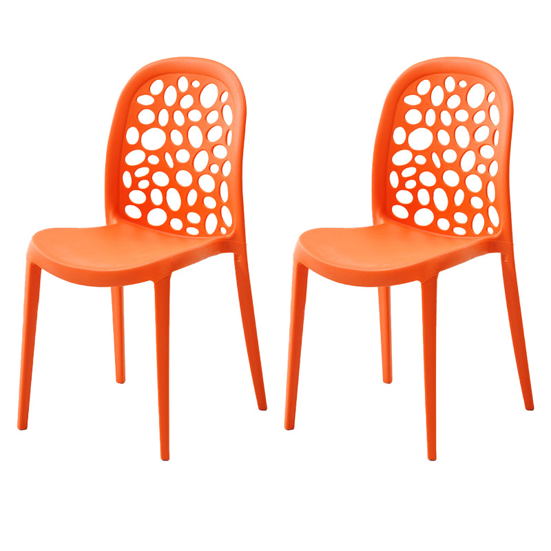 Contemporary Kitchen Dining Side Chair Plastic Armless Chair