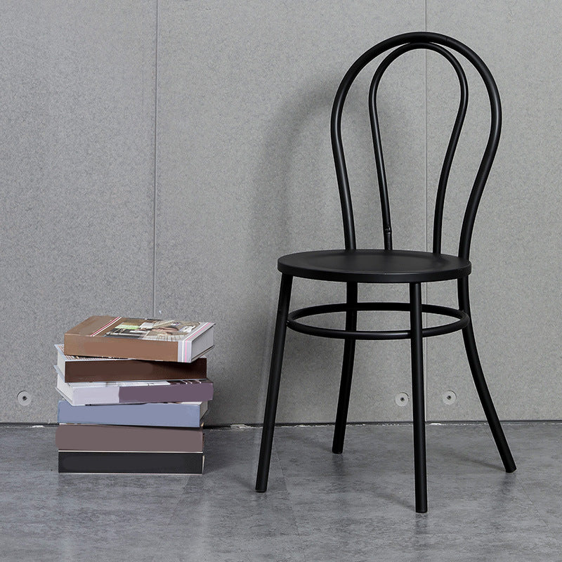 Industrial Windsor Back Armless Chair Metal Dining Room Chairs