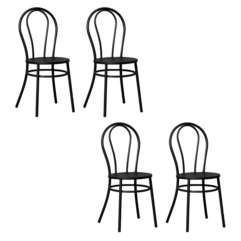 Industrial Windsor Back Armless Chair Metal Dining Room Chairs