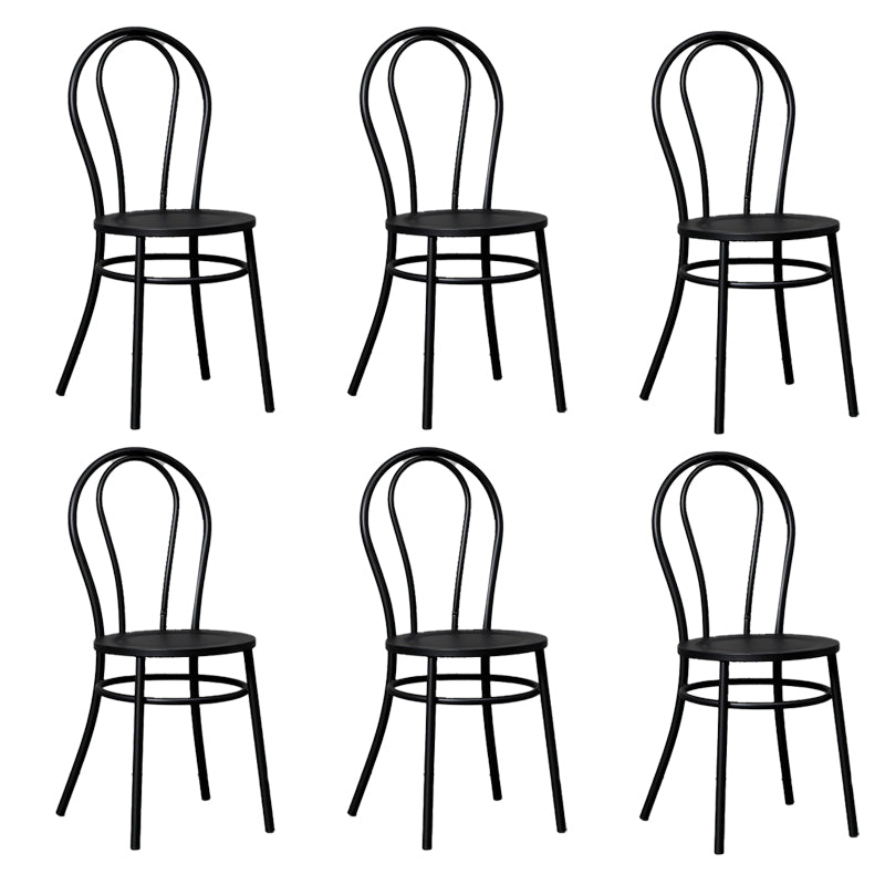 Industrial Windsor Back Armless Chair Metal Dining Room Chairs