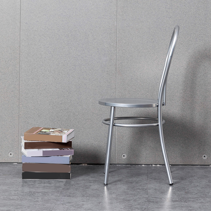 Industrial Windsor Back Armless Chair Metal Dining Room Chairs