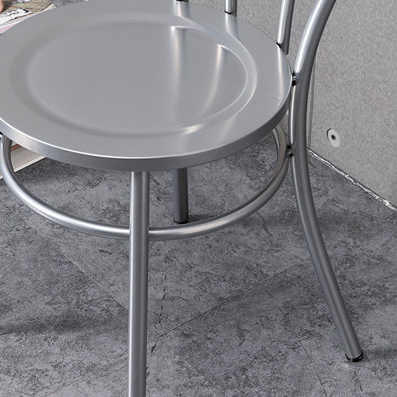 Industrial Windsor Back Armless Chair Metal Dining Room Chairs