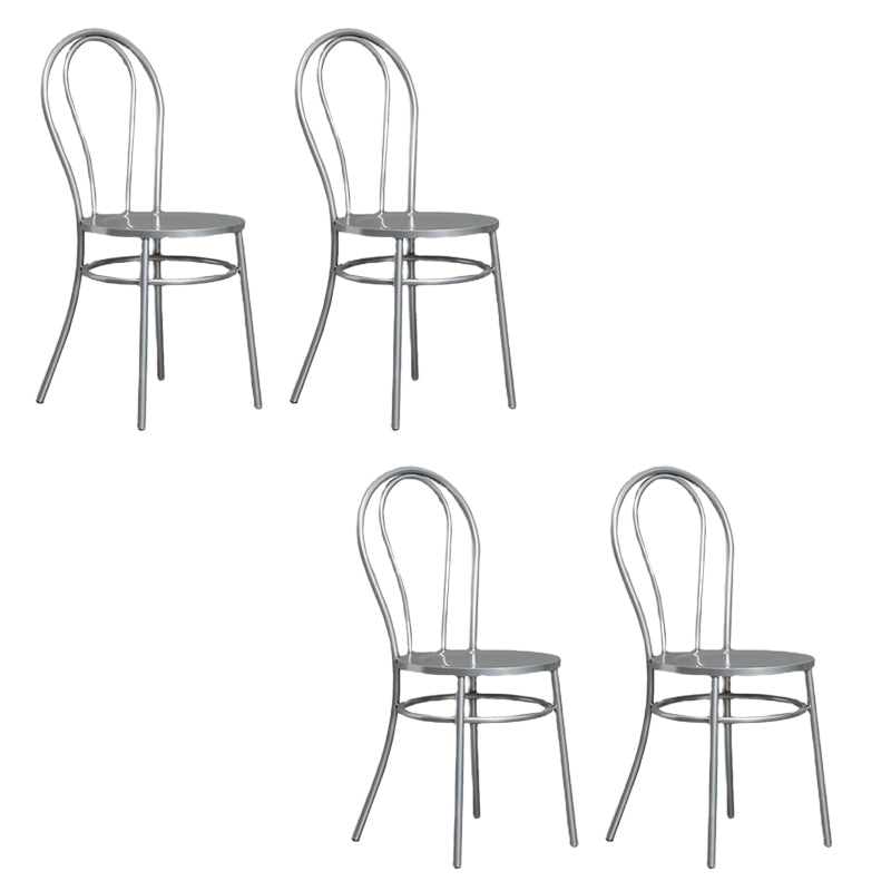 Industrial Windsor Back Armless Chair Metal Dining Room Chairs