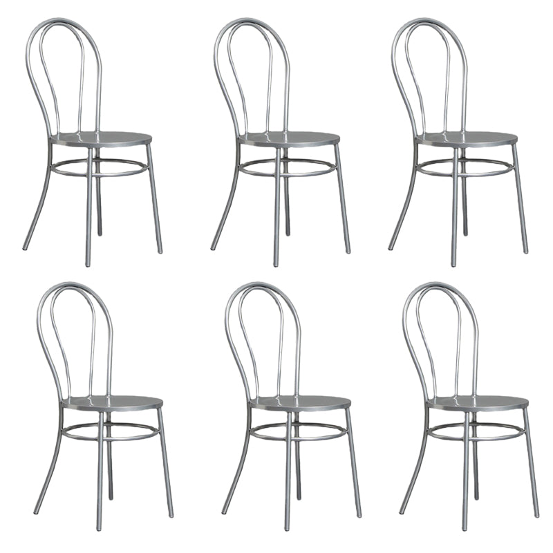 Industrial Windsor Back Armless Chair Metal Dining Room Chairs