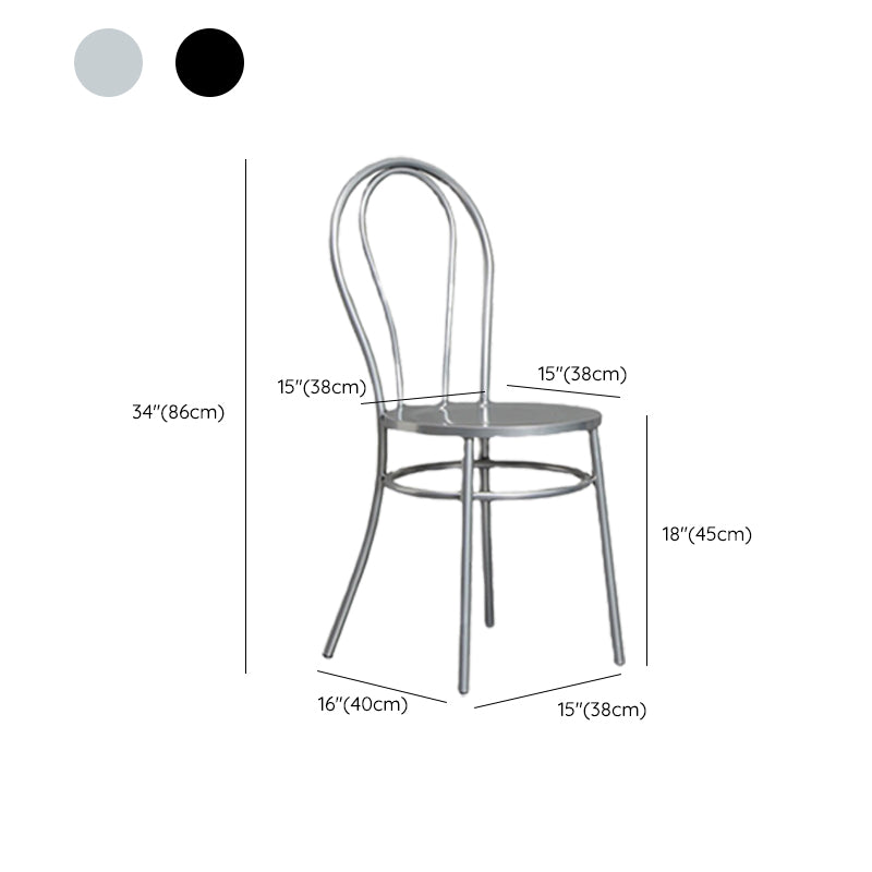 Industrial Windsor Back Armless Chair Metal Dining Room Chairs