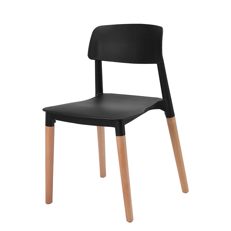 Dining Room Armless Chairs Open Back Solid Wood Legs Chair for Kitchen