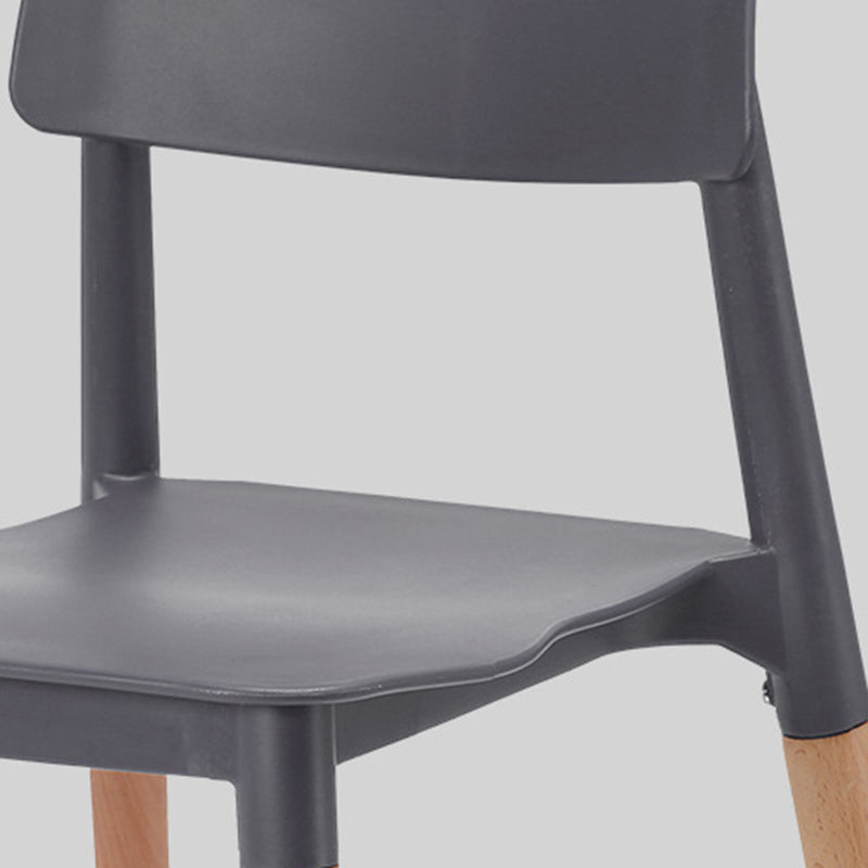 Dining Room Armless Chairs Open Back Solid Wood Legs Chair for Kitchen