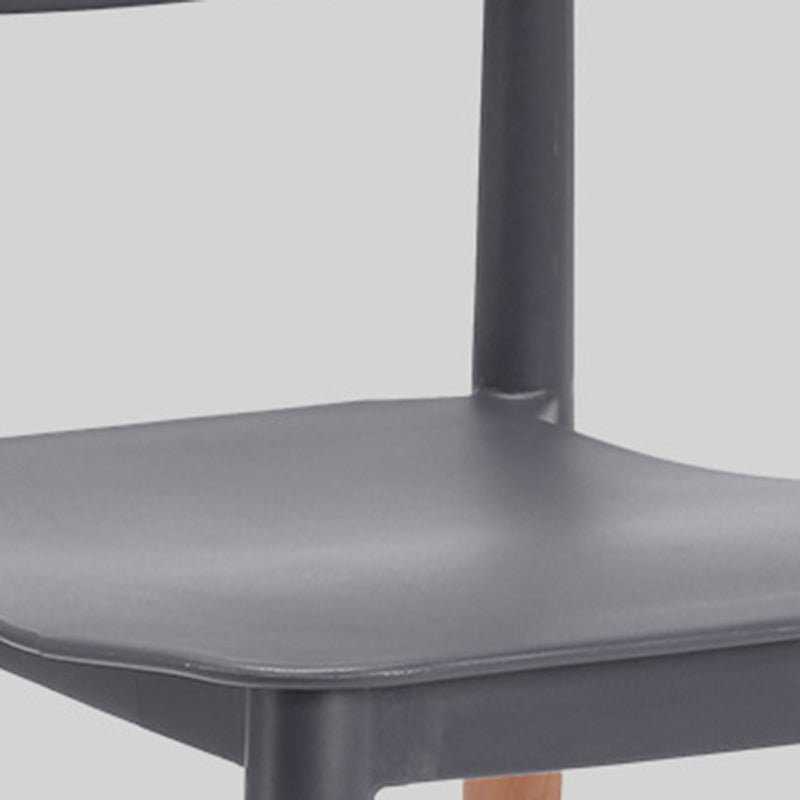 Dining Room Armless Chairs Open Back Solid Wood Legs Chair for Kitchen