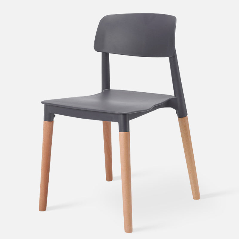 Dining Room Armless Chairs Open Back Solid Wood Legs Chair for Kitchen