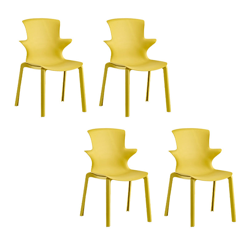 Home Stacking Side Chair Indoor Plastic Wingback Dining Chair