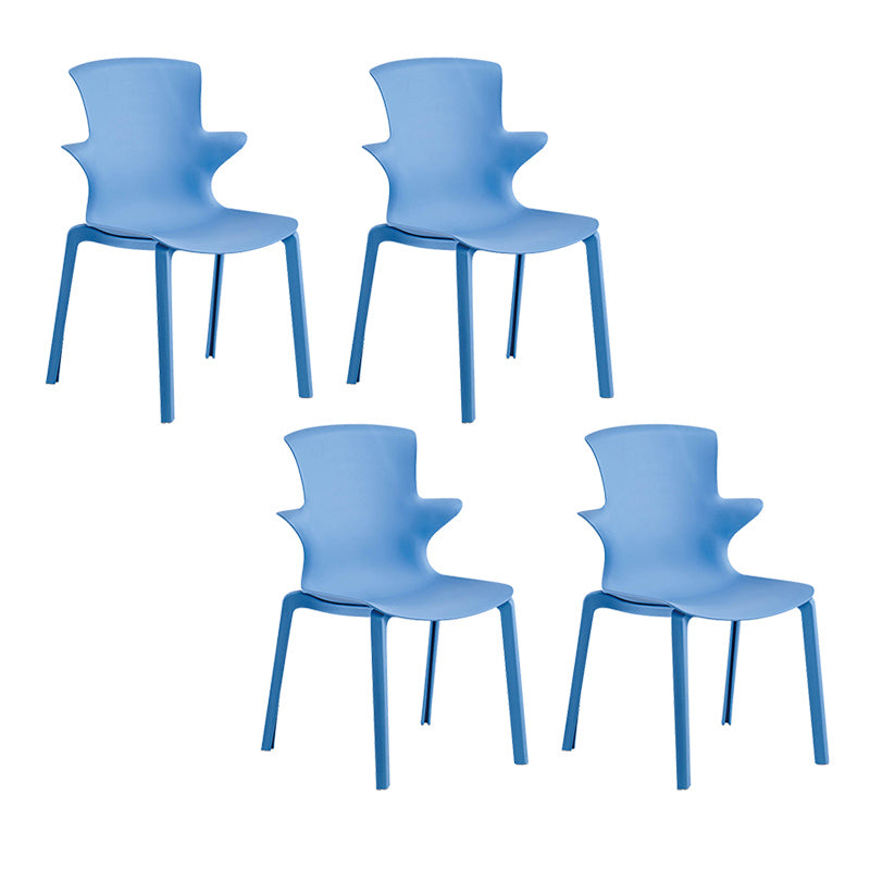 Home Stacking Side Chair Indoor Plastic Wingback Dining Chair