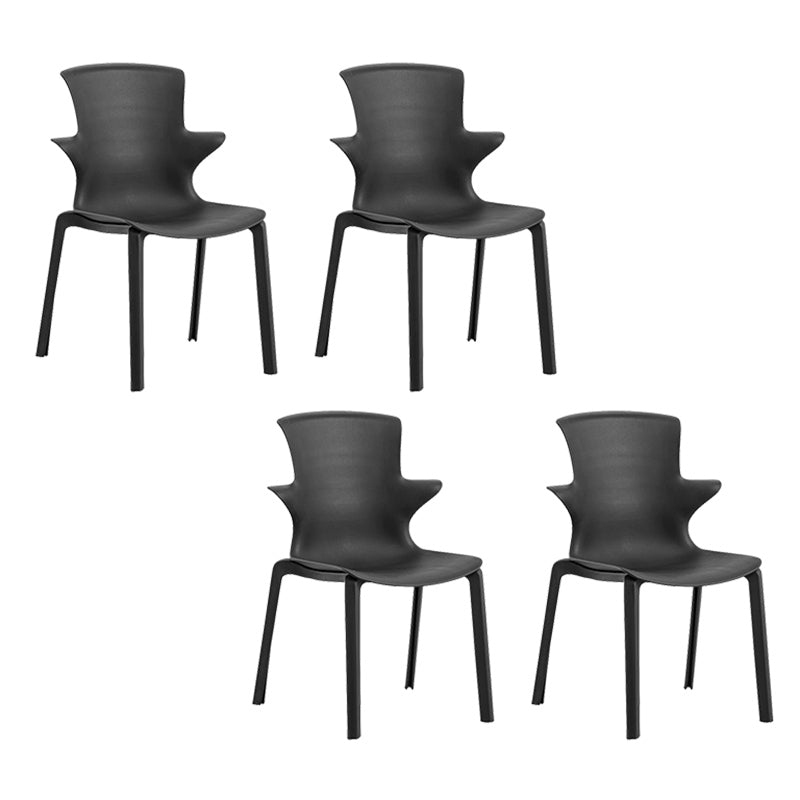 Home Stacking Side Chair Indoor Plastic Wingback Dining Chair