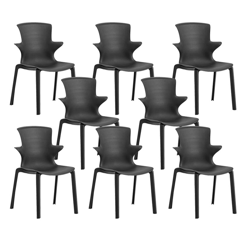 Home Stacking Side Chair Indoor Plastic Wingback Dining Chair
