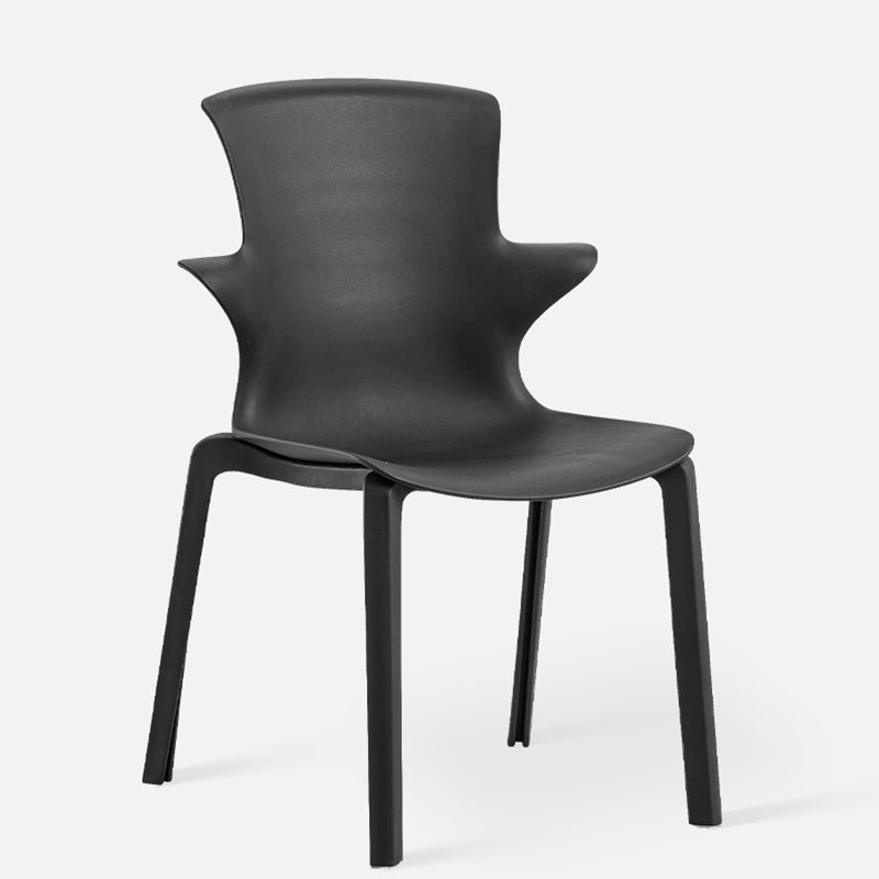Home Stacking Side Chair Indoor Plastic Wingback Dining Chair