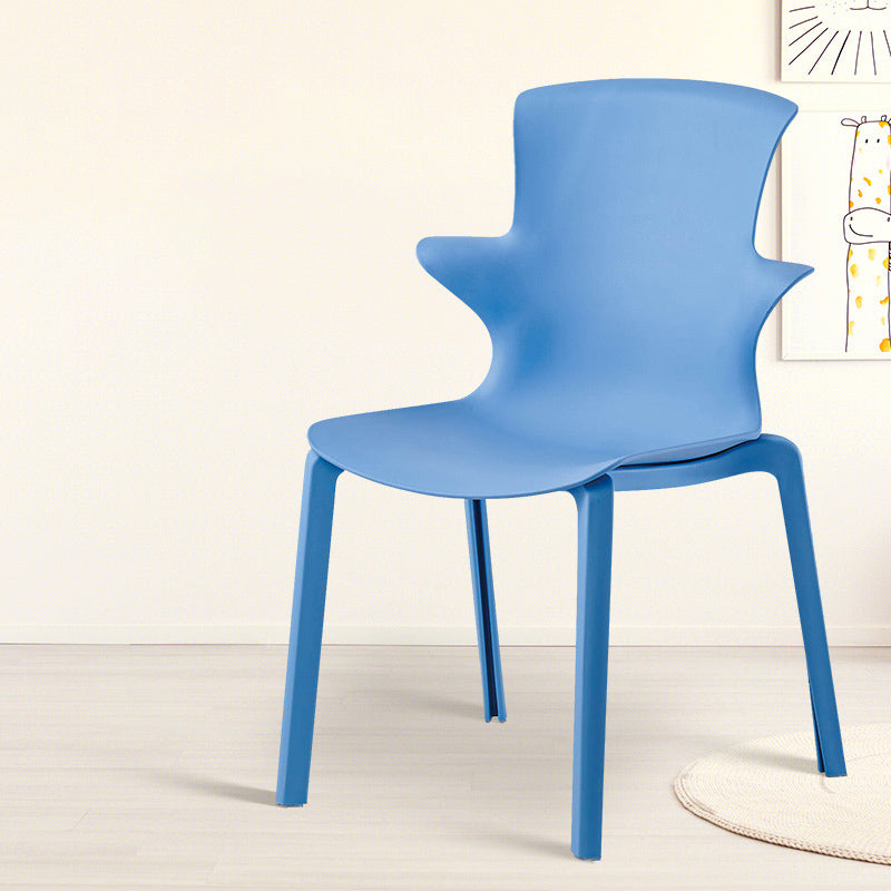 Home Stacking Side Chair Indoor Plastic Wingback Dining Chair