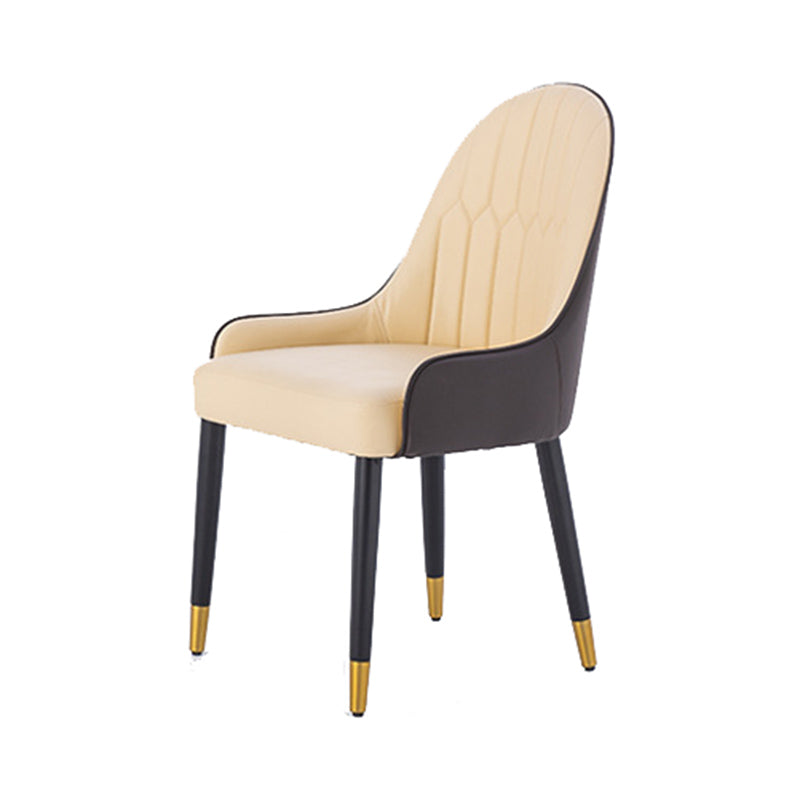 Glam Style Parsons Side Chair Leather Indoor Dining Chair for Living Room