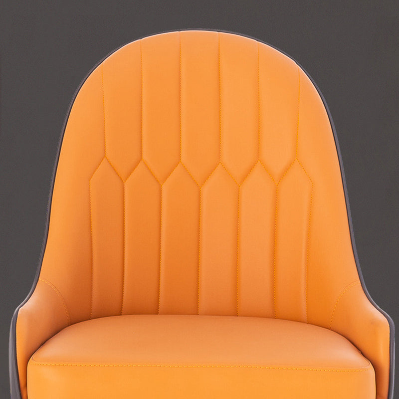 Glam Style Parsons Side Chair Leather Indoor Dining Chair for Living Room