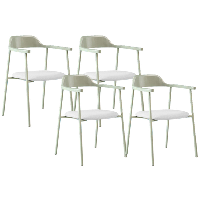 Industrial Indoor-Outdoor Chair Open Back Upholstered Dining Arm Chair