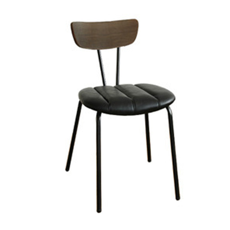Home Kitchen Industrial Side Chair PU Leather Upholstered Armless Chair