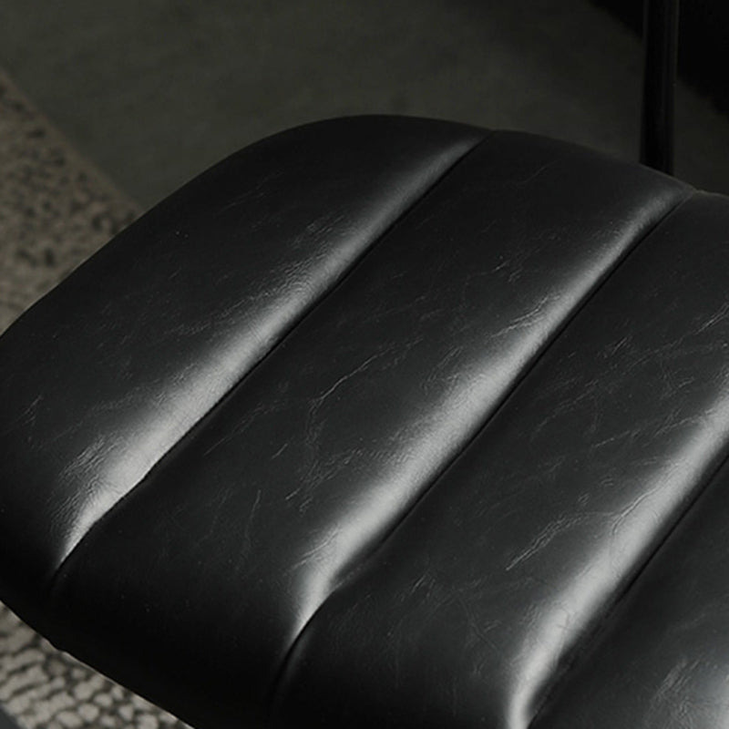 Home Kitchen Industrial Side Chair PU Leather Upholstered Armless Chair