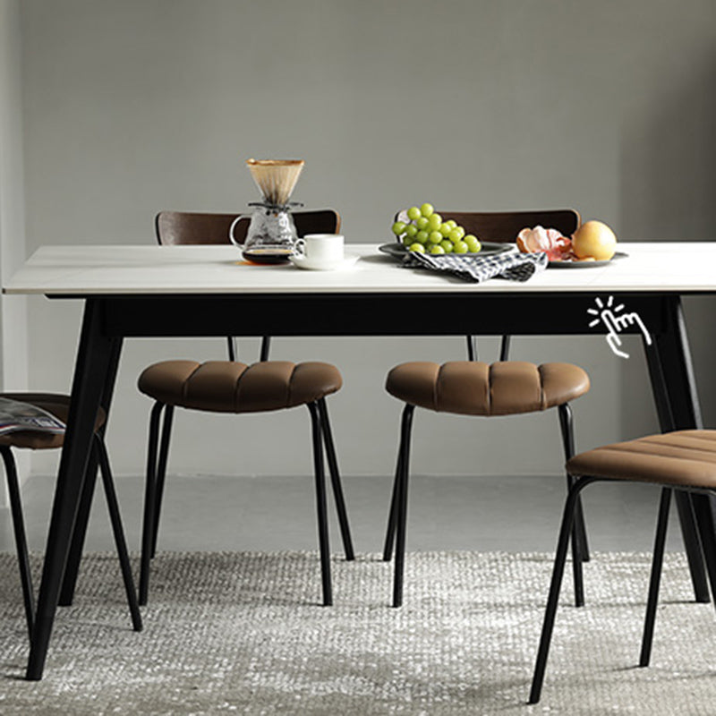 Home Kitchen Industrial Side Chair PU Leather Upholstered Armless Chair