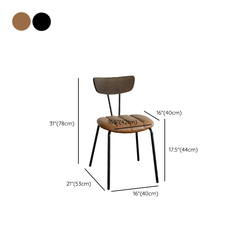 Home Kitchen Industrial Side Chair PU Leather Upholstered Armless Chair
