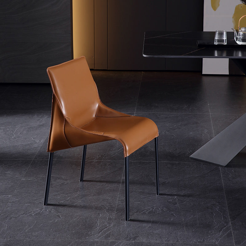 Contemporary Side Chair Leather Armless Dining Chair for Dining Room
