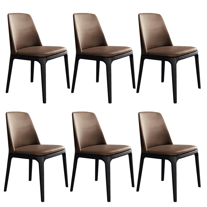 Faux Leather Upholstered Dining Chairs Industrial Solid Back Chair