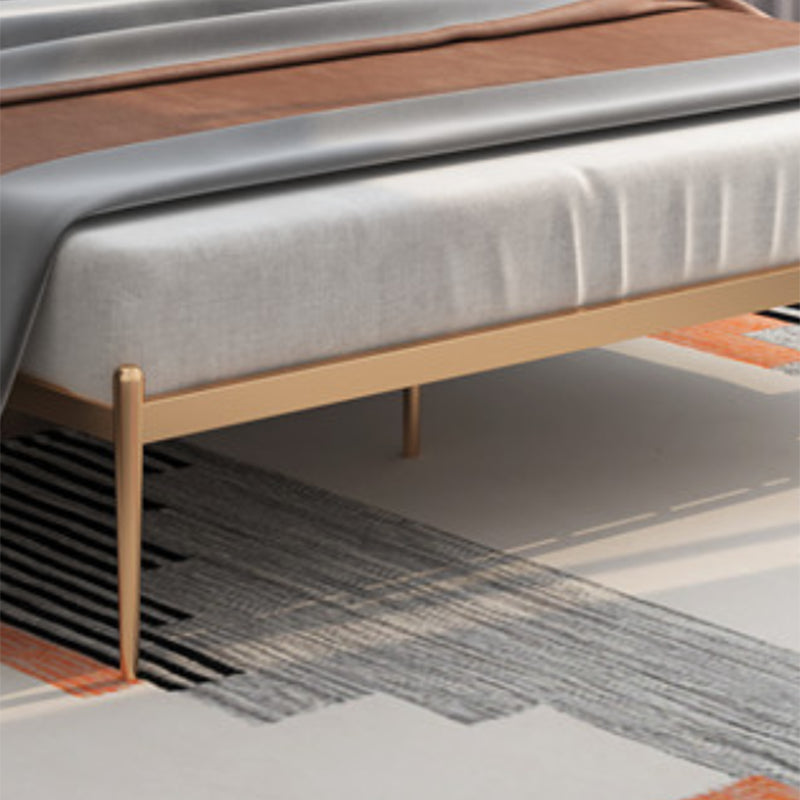 Glam Iron Open-Frame Bed with Spindle Headboard Solid Color in Gold