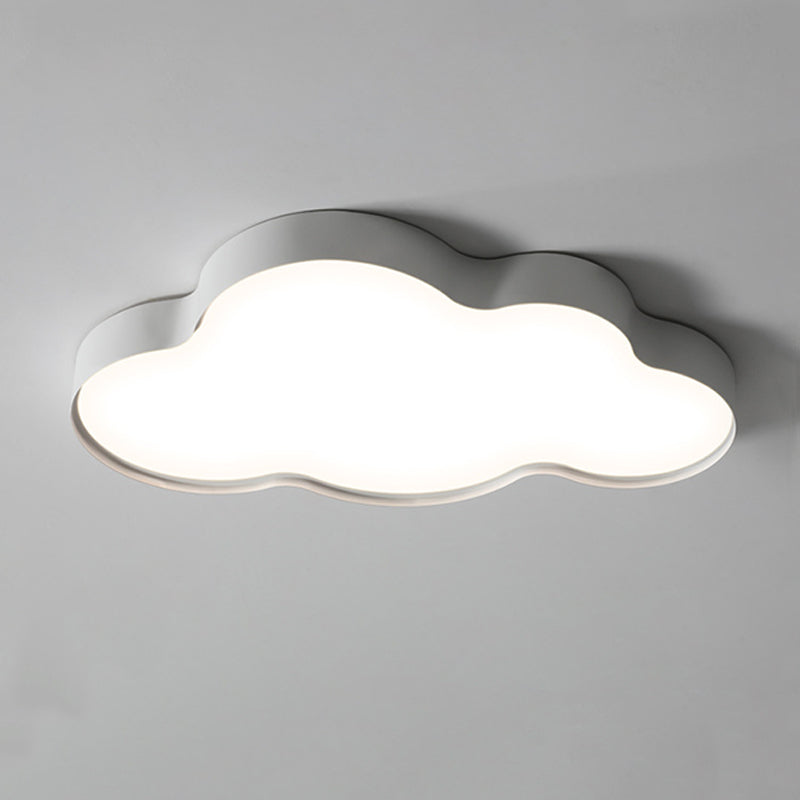Cloud Shape Flush Light Modern Style Metal 1/2 Lights Flush Mount in White