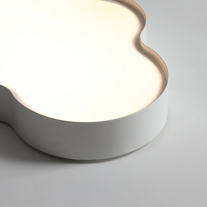 Cloud Shape Flush Light Modern Style Metal 1/2 Lights Flush Mount in White