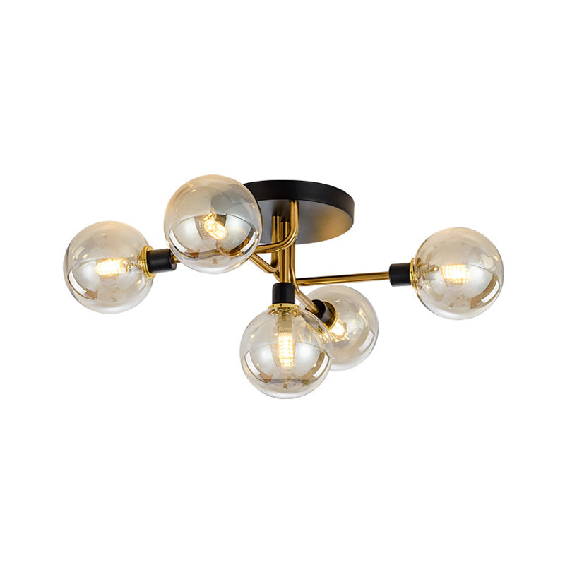 Nordic Style Metal Ceiling Light Ball Shape Shade Ceiling Lamp for Bedroom
