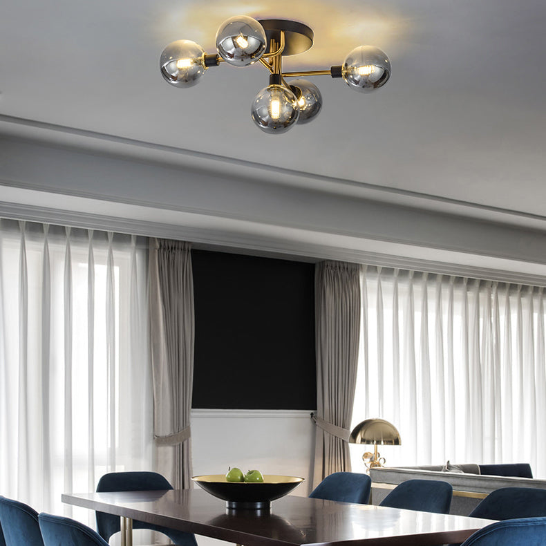 Nordic Style Metal Ceiling Light Ball Shape Shade Ceiling Lamp for Bedroom
