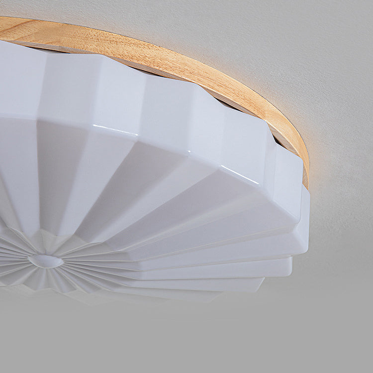 Japanese Style Wooden Ceiling Light Circle Shape Ceiling Lamp for Living Room