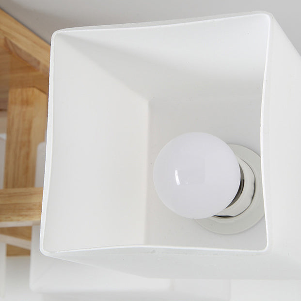 Wood Geometric Flush Mount Lights Contemporary Style Multi Lights Flush Ceiling Light