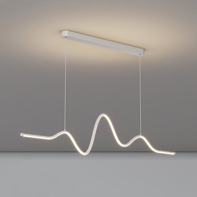 Linear Pendant Chandelier Contemporary Metal 1 Light Island Lamp