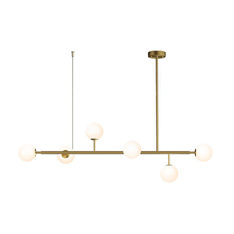Minimalist Island Lighting Fixture Glass Hanging Light for Dining Room