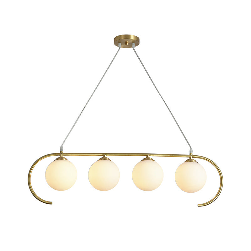 Modern Island Lighting Fixture Minimalist Glass Shade Hanging Light for Dining Room
