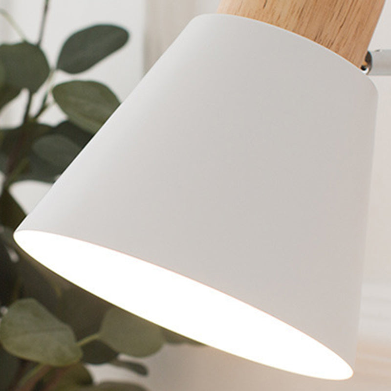 Metal Shaded Wall Light Modernism Wood Lighting for Living Room Foyer