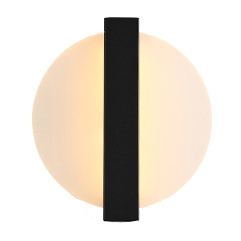 Single Contemporary Wall Mounted Sconce Brass/Black/White LED Wall Light for Bedroom
