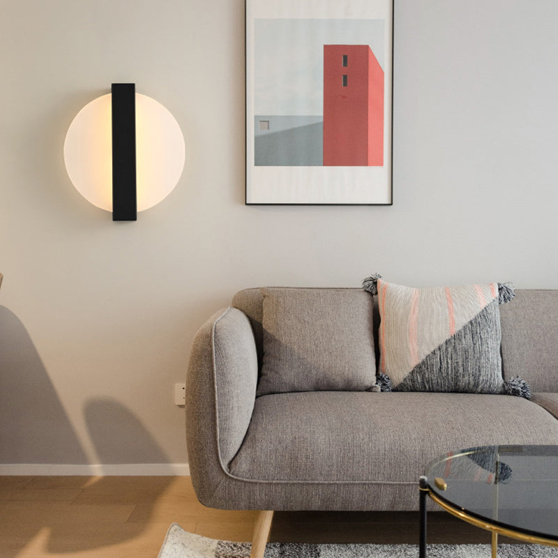 Single Contemporary Wall Mounted Sconce Brass/Black/White LED Wall Light for Bedroom