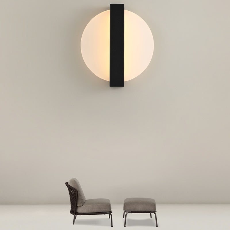 Single Contemporary Wall Mounted Sconce Brass/Black/White LED Wall Light for Bedroom