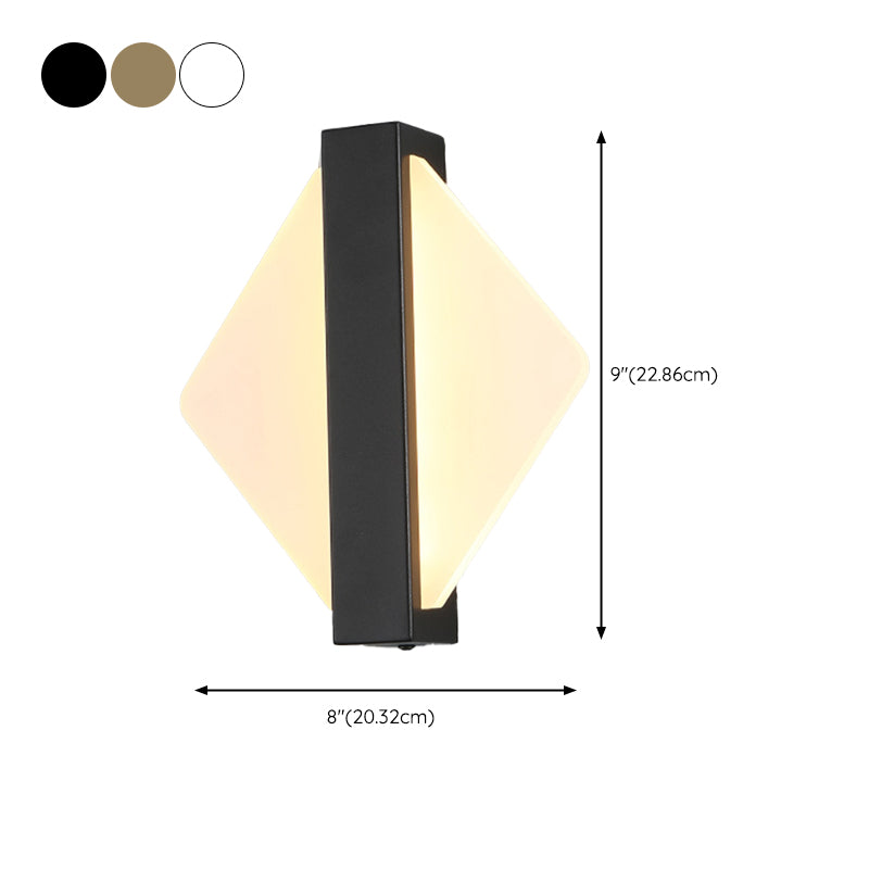 Single Contemporary Wall Mounted Sconce Brass/Black/White LED Wall Light for Bedroom
